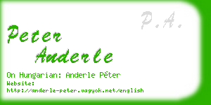 peter anderle business card